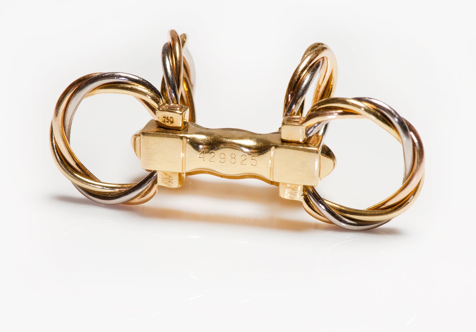 Cartier Trinity 18K Gold Stirrup Cufflinks - DSF Antique Jewelry