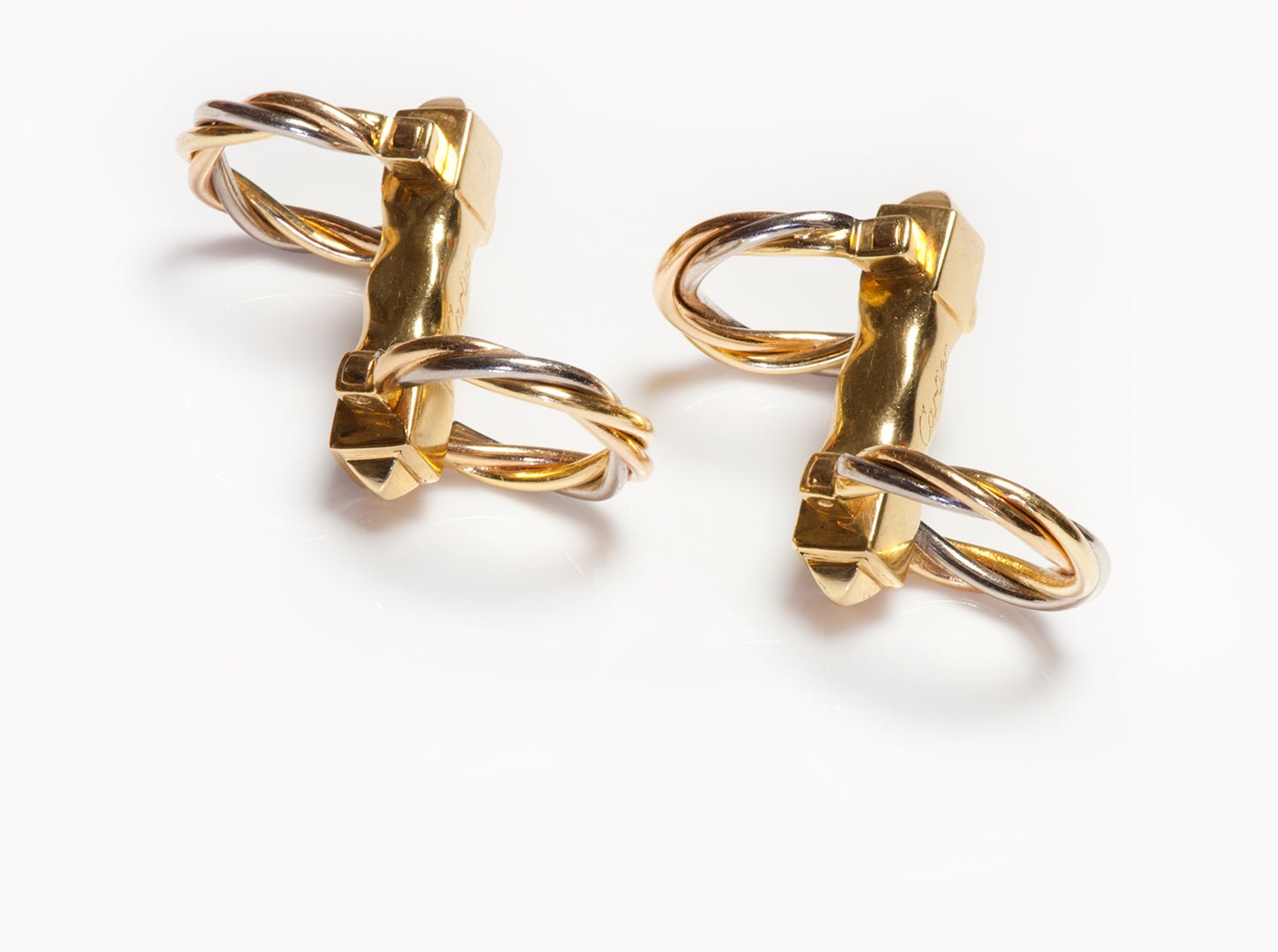 Cartier Trinity 18K Gold Stirrup Cufflinks