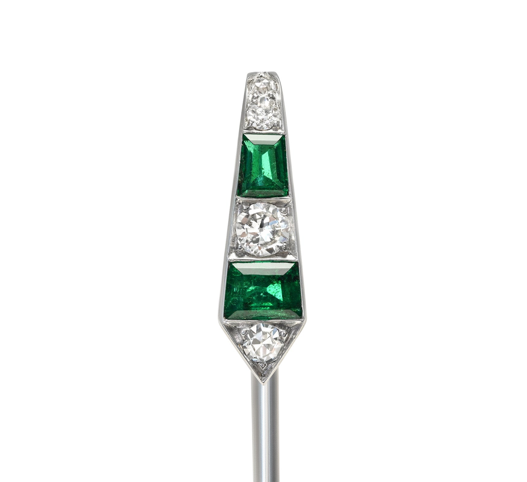 Cartier Emerald Diamond Stick Pin