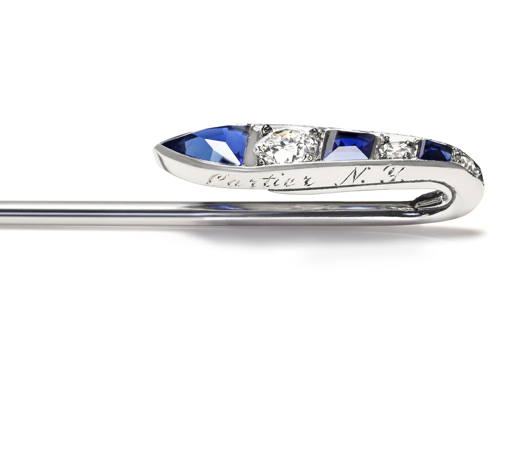 Cartier Sapphire and Diamond Stick Pin