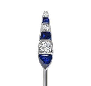 Cartier New York Art Deco Sapphire and Diamond Platinum Stick Pin
