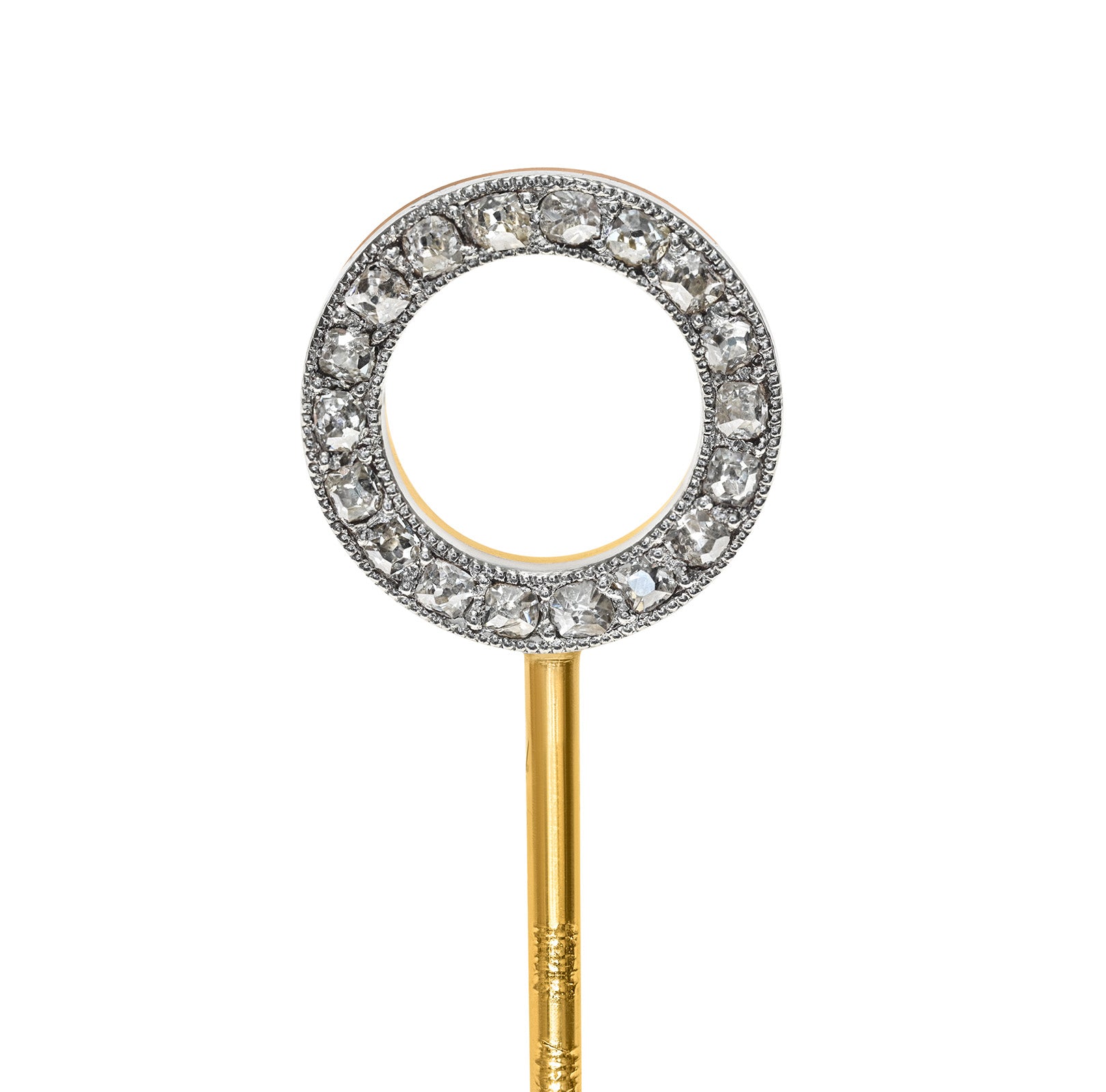 Cartier Belle Époque Diamond Circle Stick Pin by Henri Picq