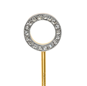 Cartier Belle Époque Diamond Sapphire Circle Stick Pin by Henri Picq
