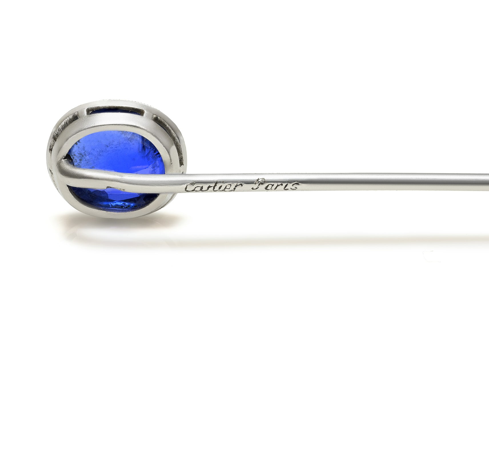 Cartier Paris Burma Unheated Sapphire Stick Pin Platinum 