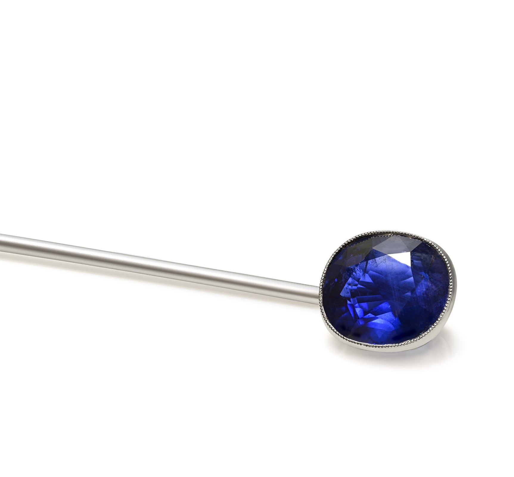 Cartier Platinum Burma Sapphire Stick Pin Unheated