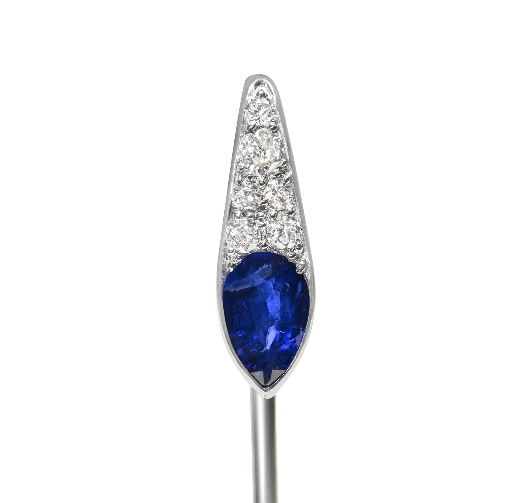 Cartier Henri Picq Art Deco Sapphire Diamond Platinum Stick Pin