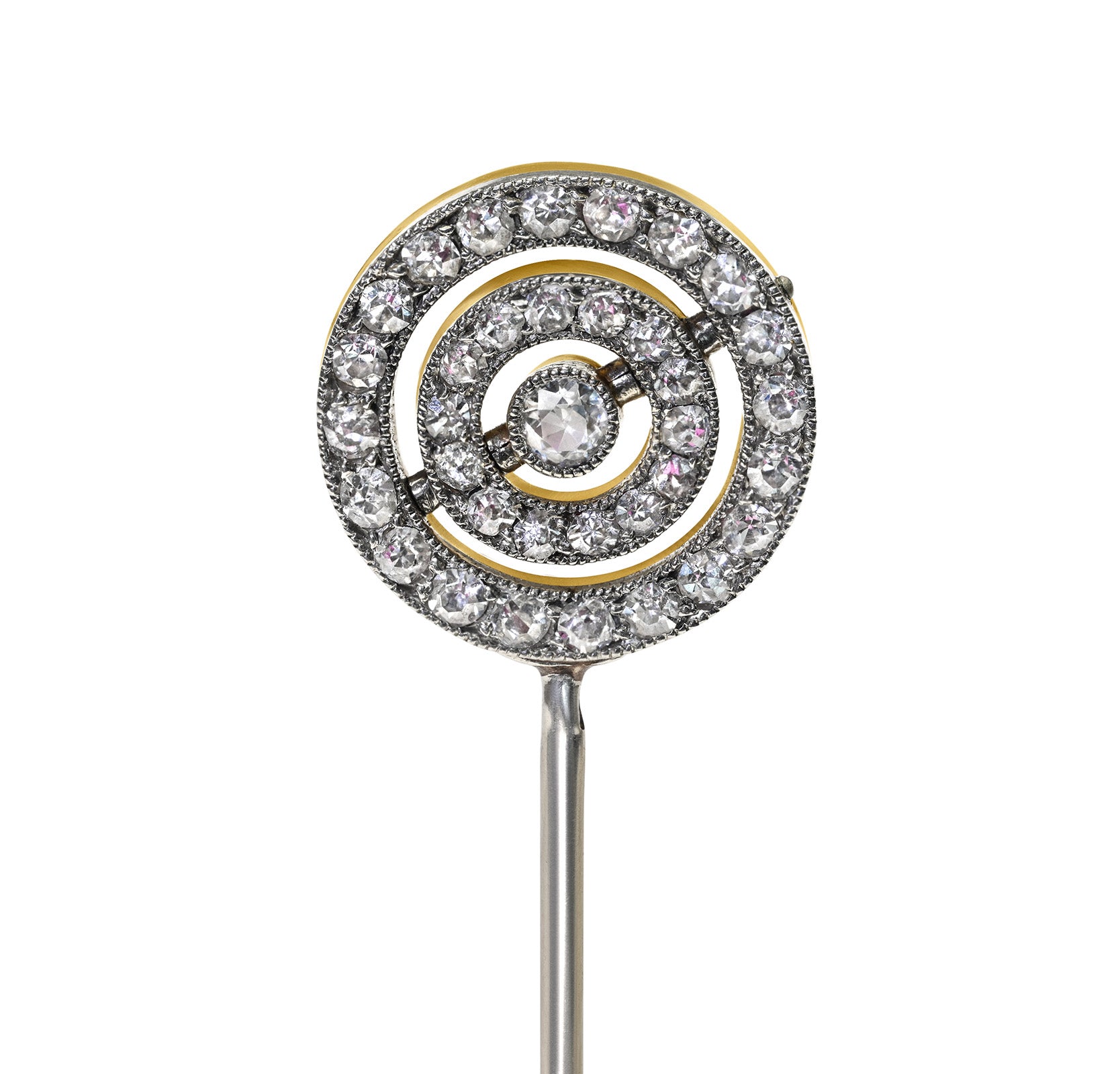 Cartier Belle Époque Diamond Double-Sided Swivel Stick Pin 