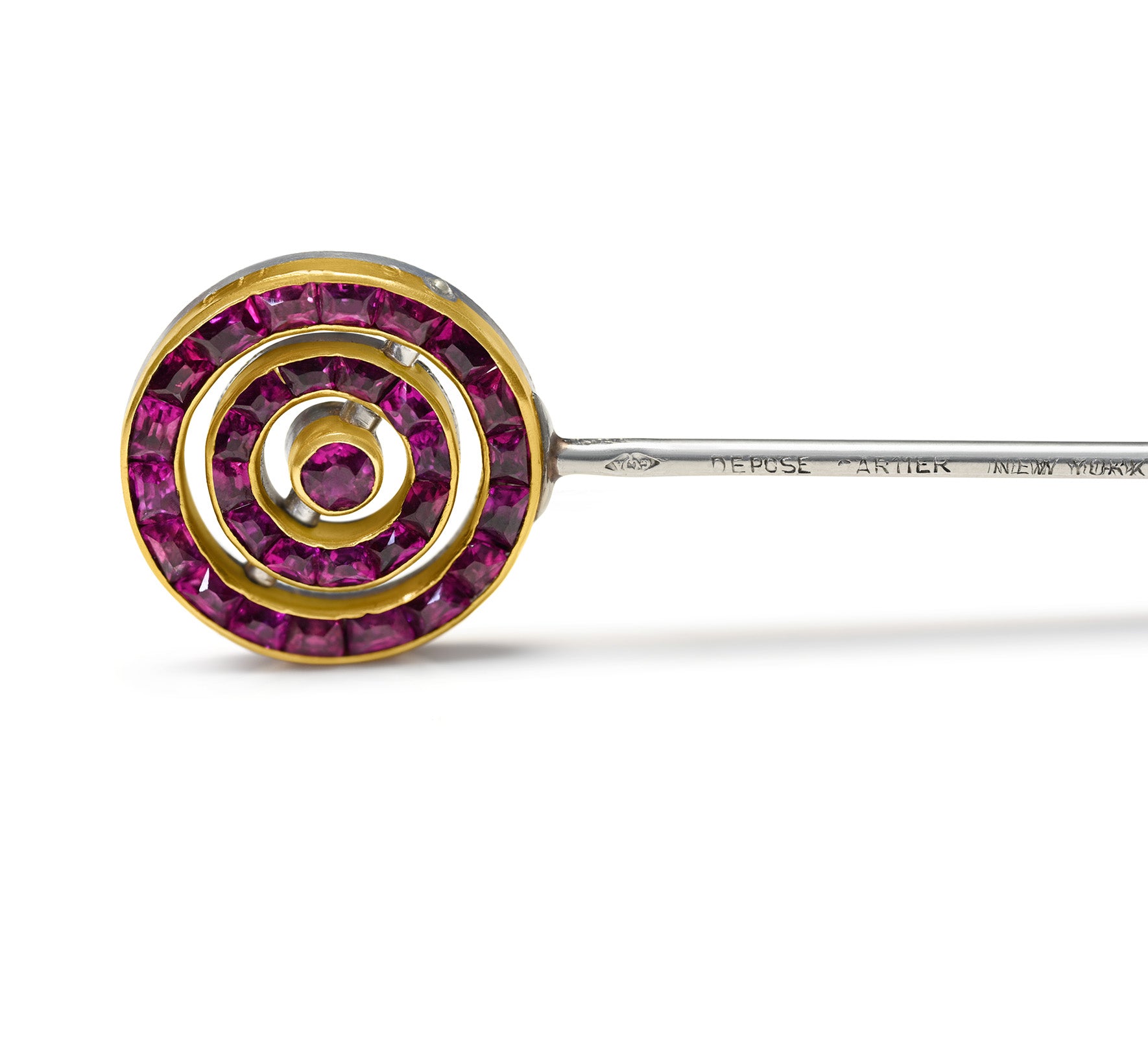Cartier Ruby Stick Pin by Georges Andrey