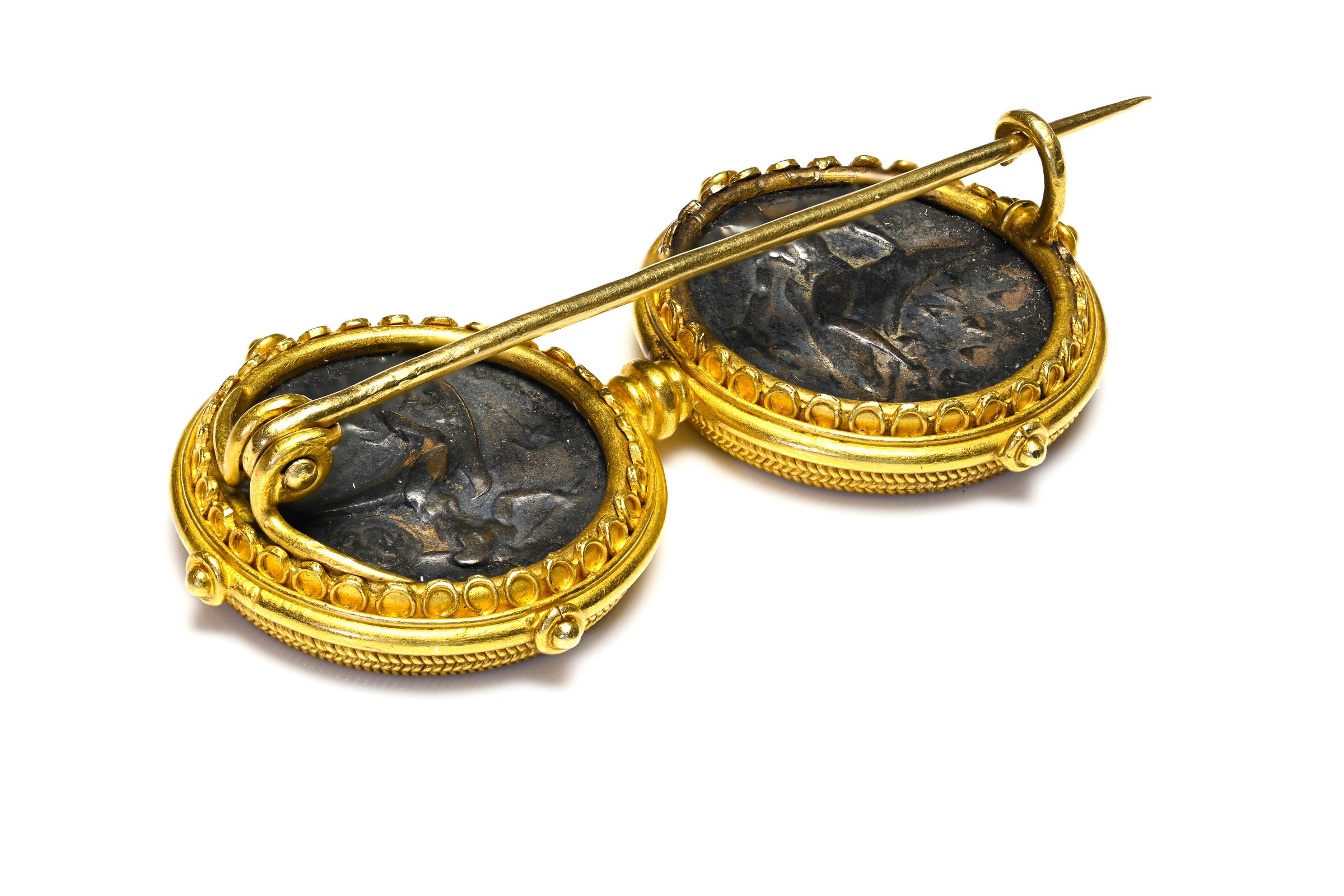 Castellani – Archaeological Revival Gold and Ancient Coin Brooch