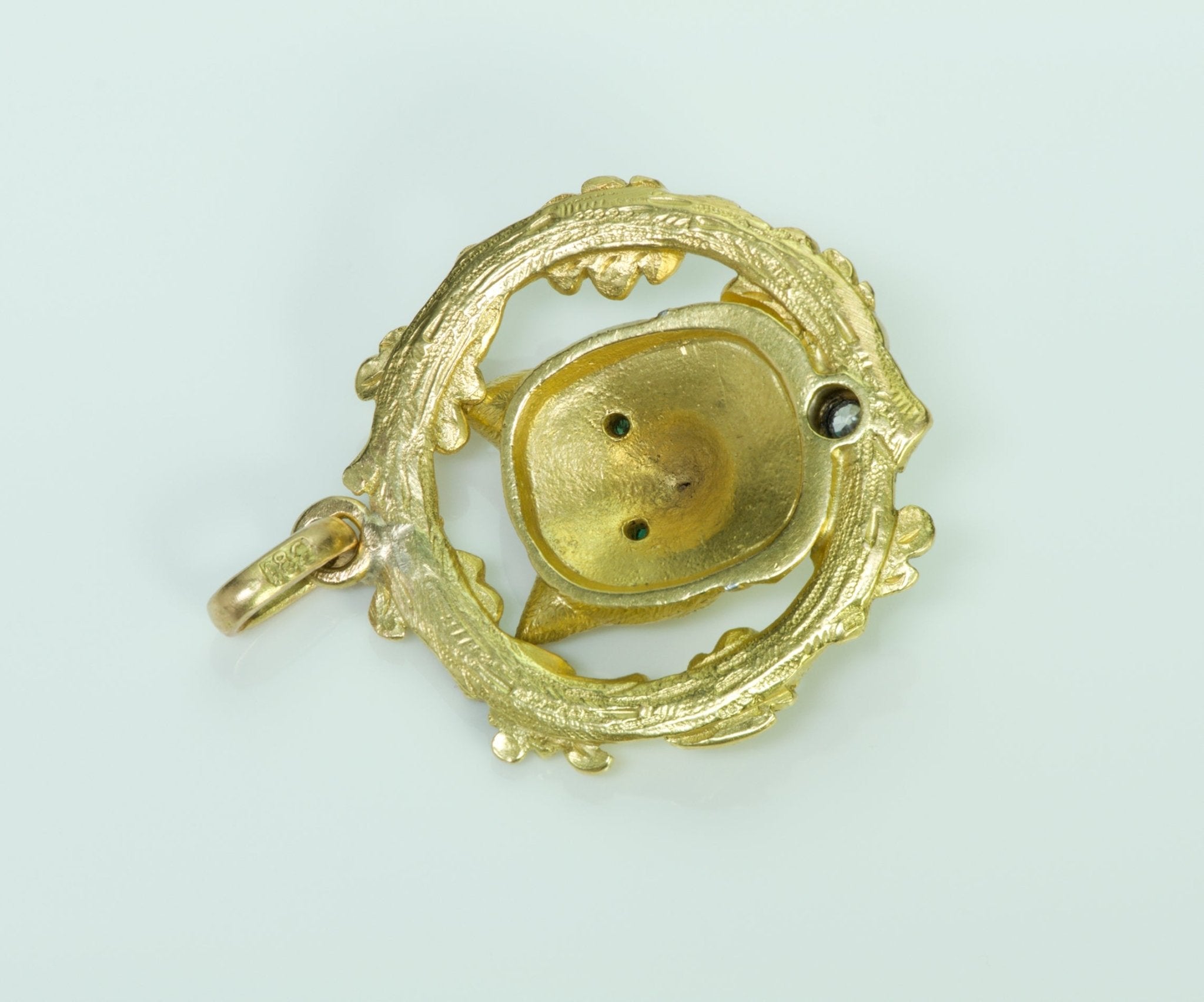 Cat Diamond Gold Pendant - DSF Antique Jewelry