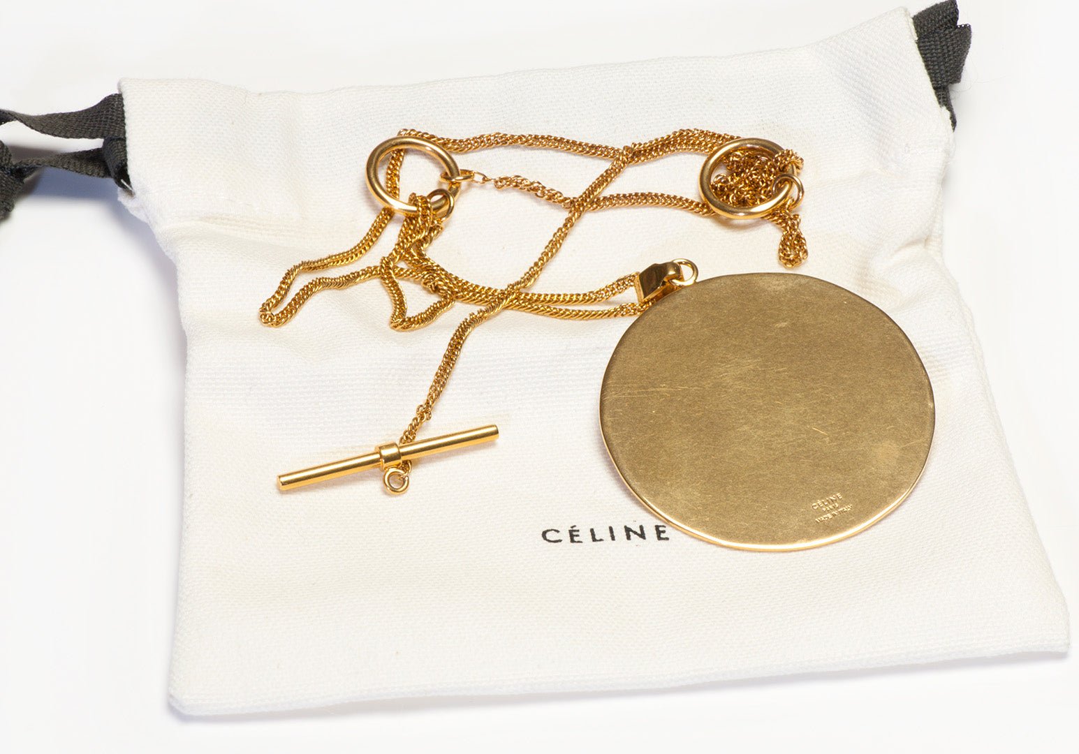 Celine Paris Gold Plated Chain Pendant Necklace