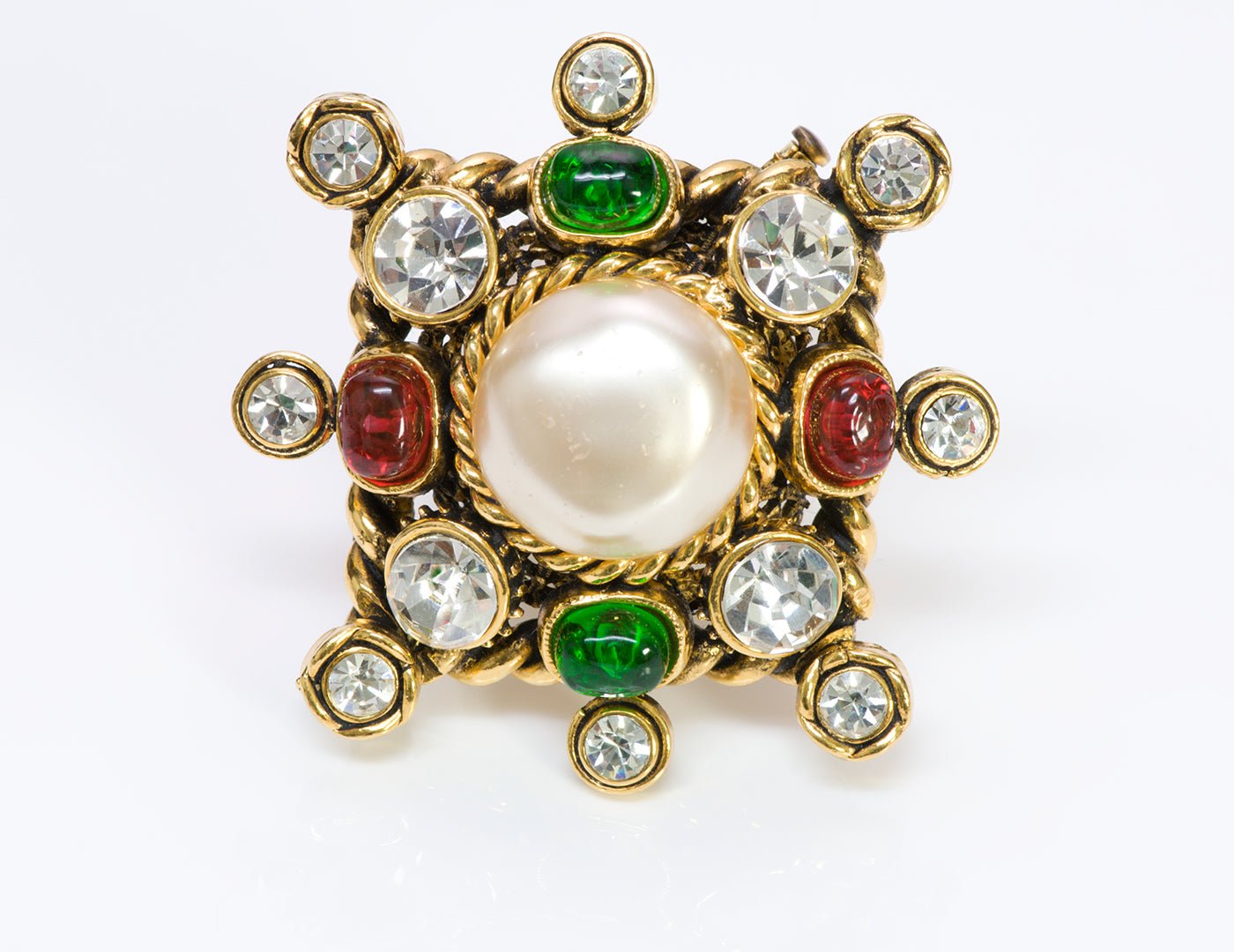 CHANEL 1980’s GRIPOIX Glass Pearl Starburst Brooch - DSF Antique Jewelry