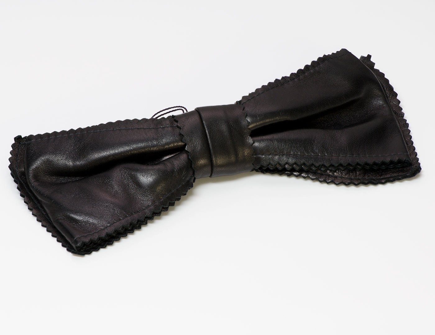 Chanel 1980’s Large Black Leather Hair Clip Barrette