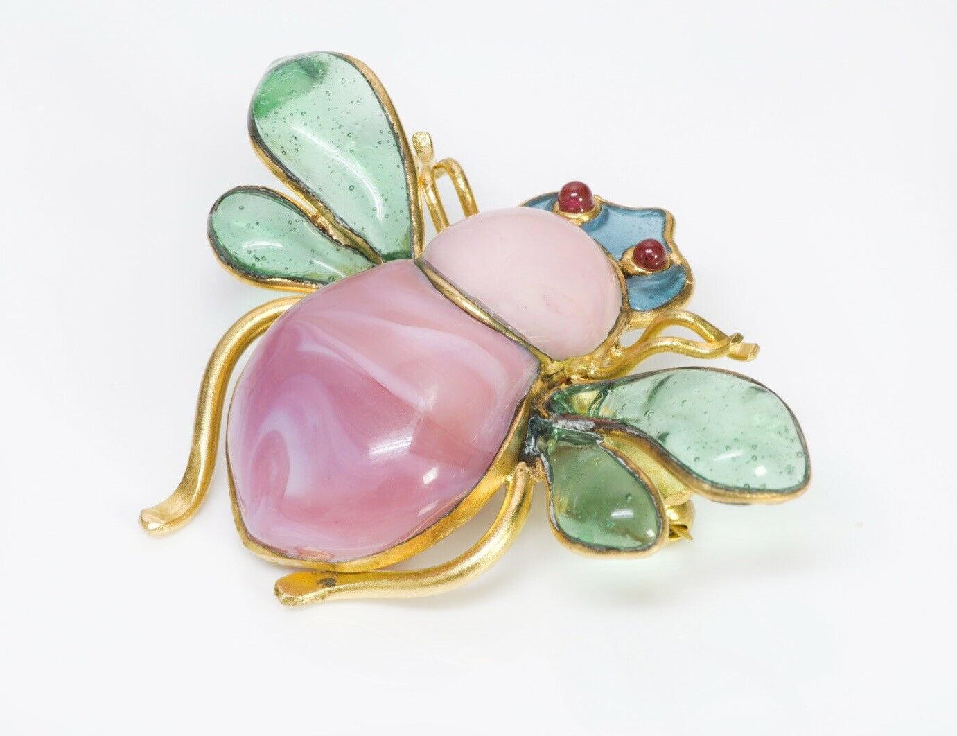 CHANEL 1993 Maison Gripoix Glass Royal Bee Brooch