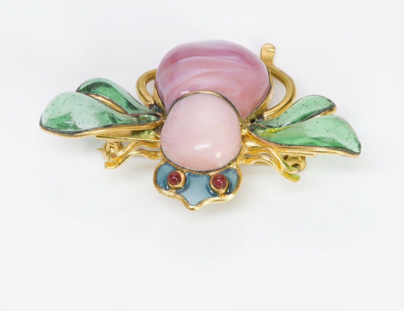 CHANEL 1993 Maison Gripoix Glass Royal Bee Brooch - DSF Antique Jewelry