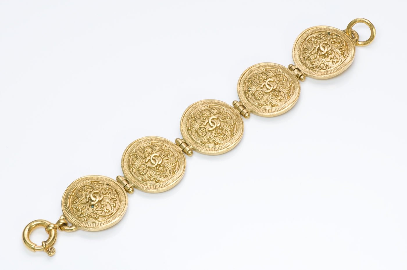 Chanel 1994 Gold Plated CC Coin Bracelet - DSF Antique Jewelry