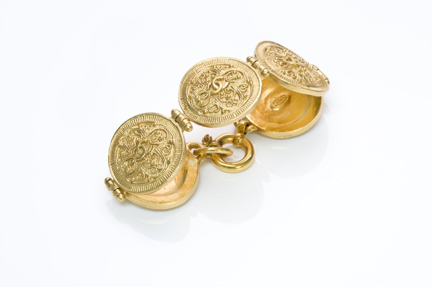 Chanel 1994 Gold Plated CC Coin Bracelet