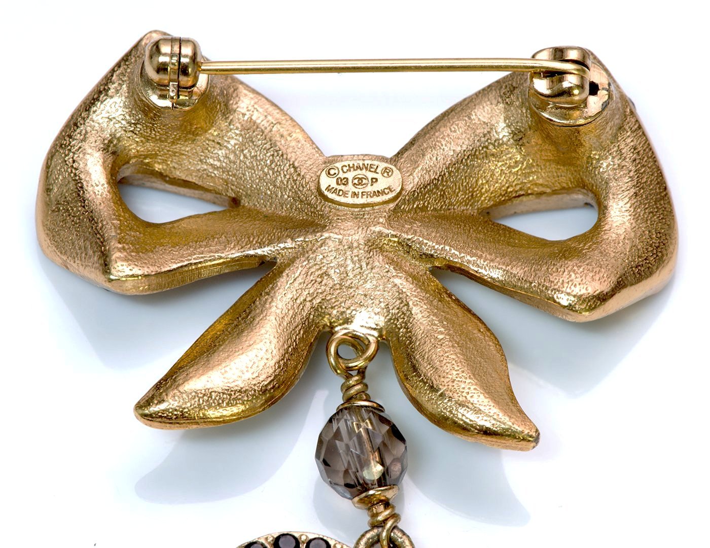 Chanel CC 2003 Maison Gripoix Bow Crystal Brooch