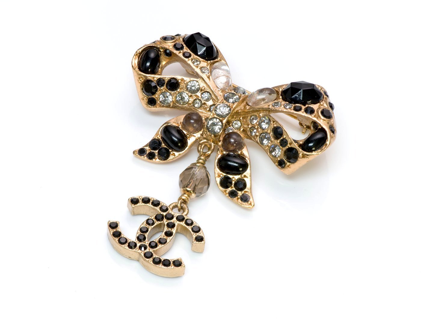 Chanel CC 2003 Maison Gripoix Bow Crystal Brooch - DSF Antique Jewelry