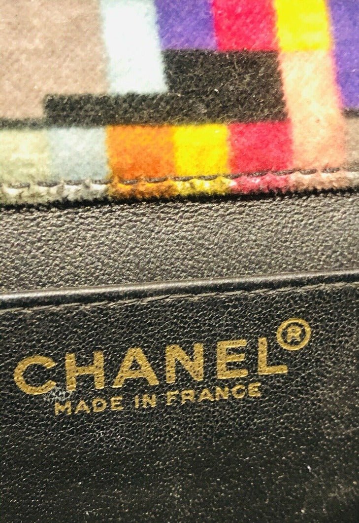 CHANEL CC Black Leather Velvet Mademoiselle Lock Flap Shoulder Bag
