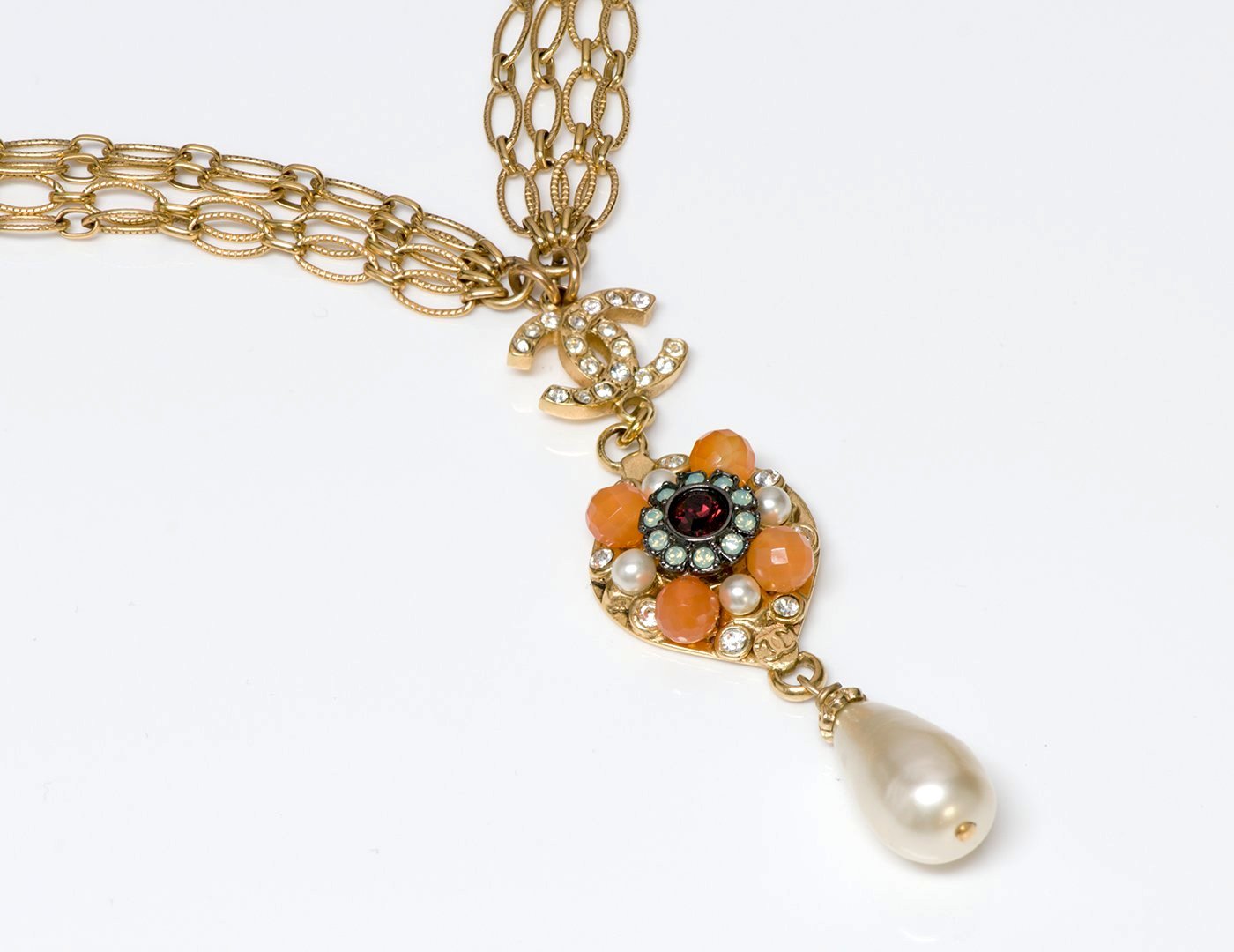 Chanel CC Crystal Pearl Necklace