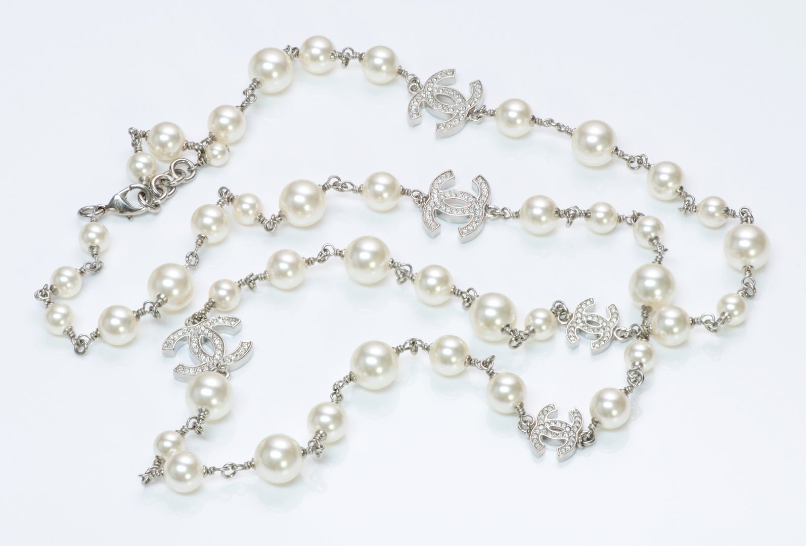 Chanel CC Infinity Pearl Crystal Necklace