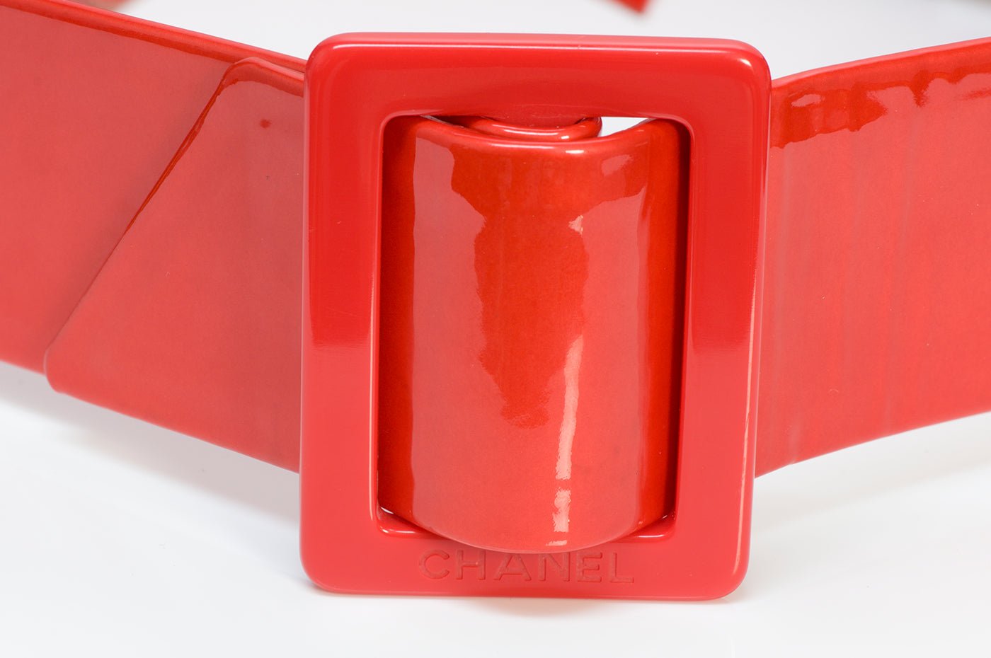 Chanel CC Spring 2008 Red Patent Leather Bow Belt