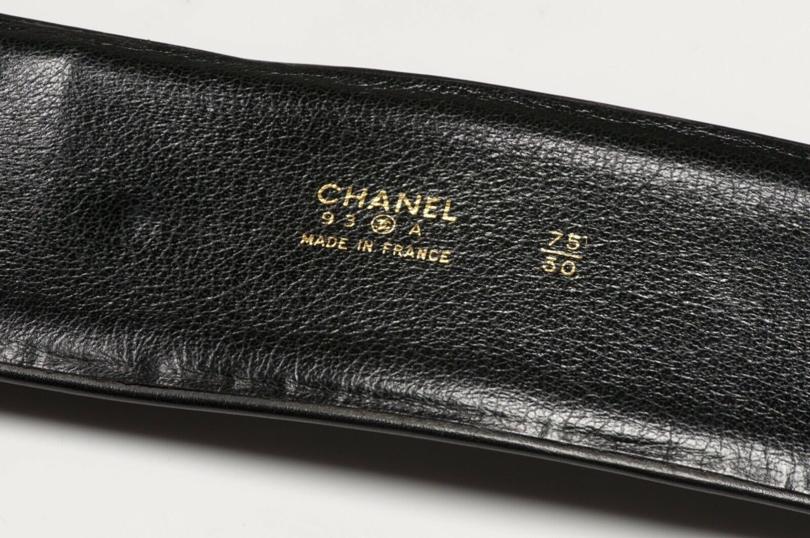 CHANEL Fall 1993 Wide CC Black Leather Charm Waist Belt