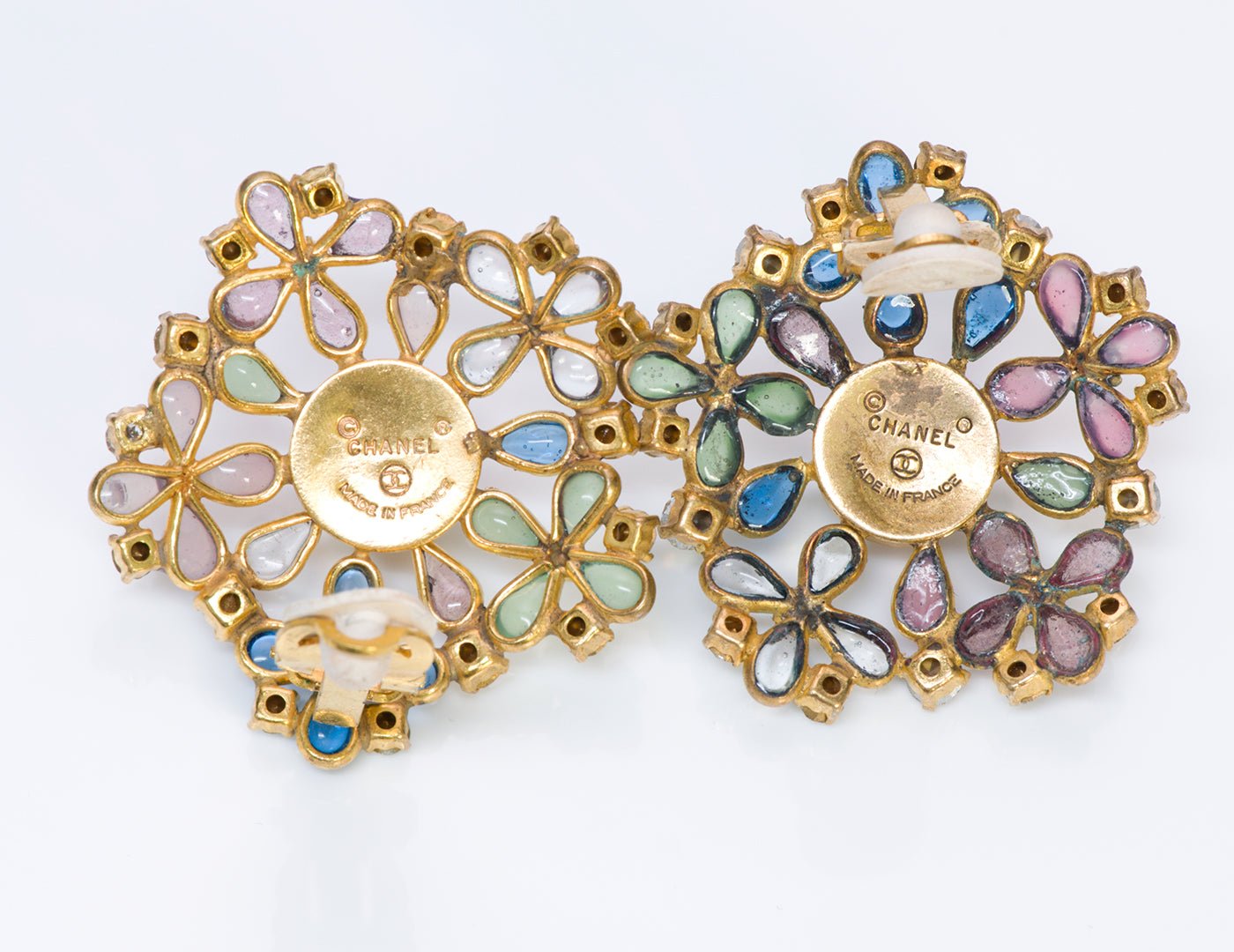 Chanel Gripoix 1970's Pearl Flower Earrings - DSF Antique Jewelry