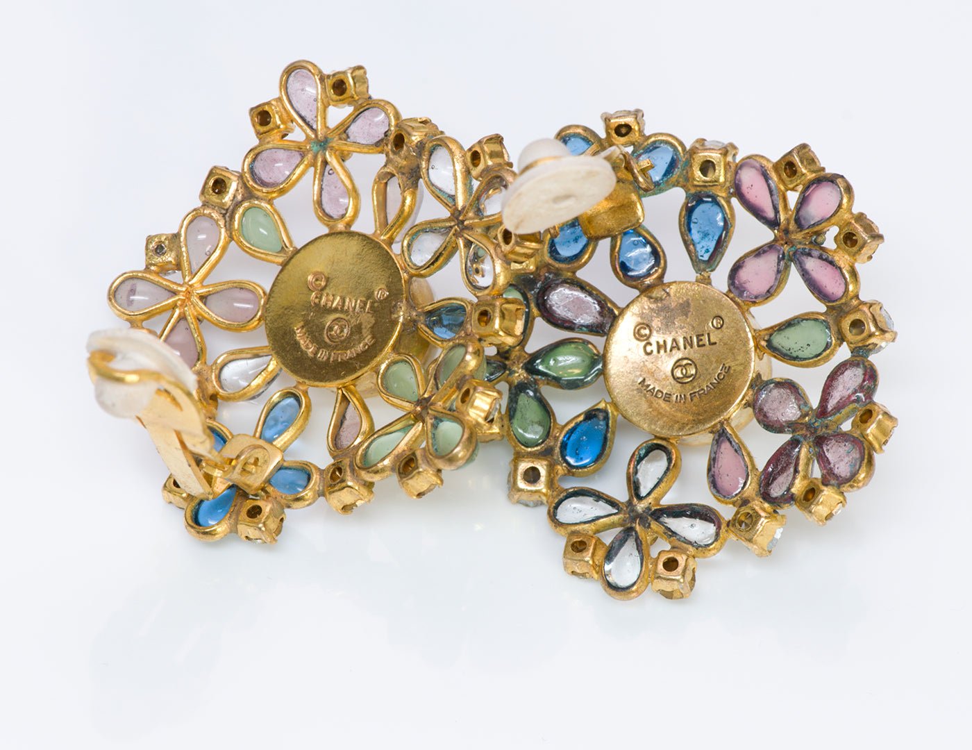 Chanel Gripoix 1970's Pearl Flower Earrings - DSF Antique Jewelry