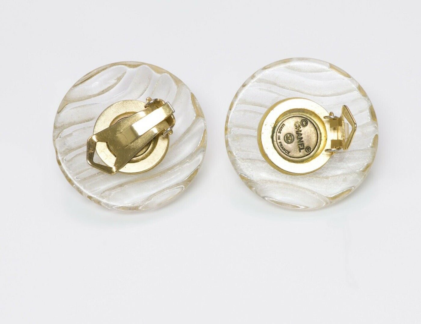 Chanel Gripoix Glass Lucite Earrings