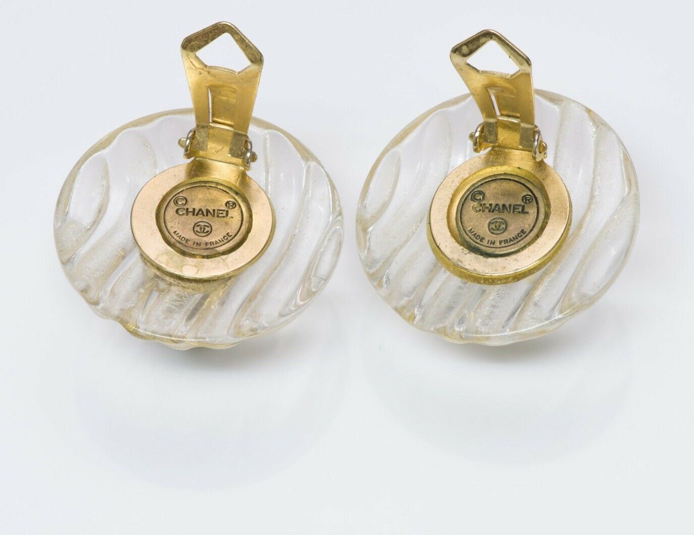 Chanel Gripoix Glass Lucite Earrings