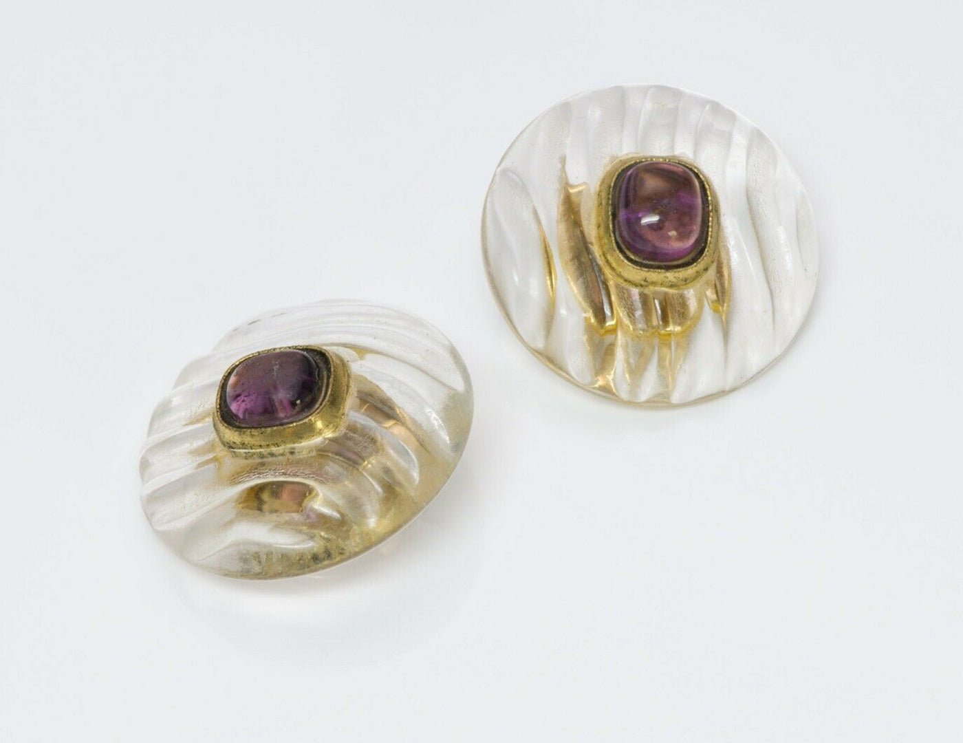 Chanel Gripoix Glass Lucite Earrings