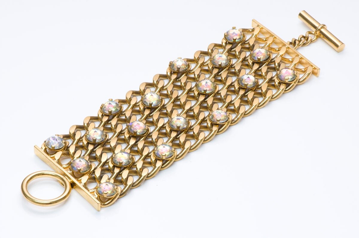 Chanel Iridescent Crystal Chain Bracelet - DSF Antique Jewelry