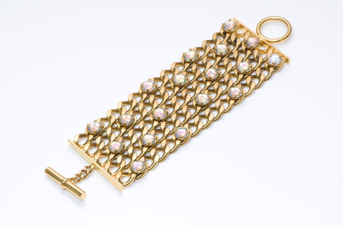 Chanel Iridescent Crystal Chain Bracelet