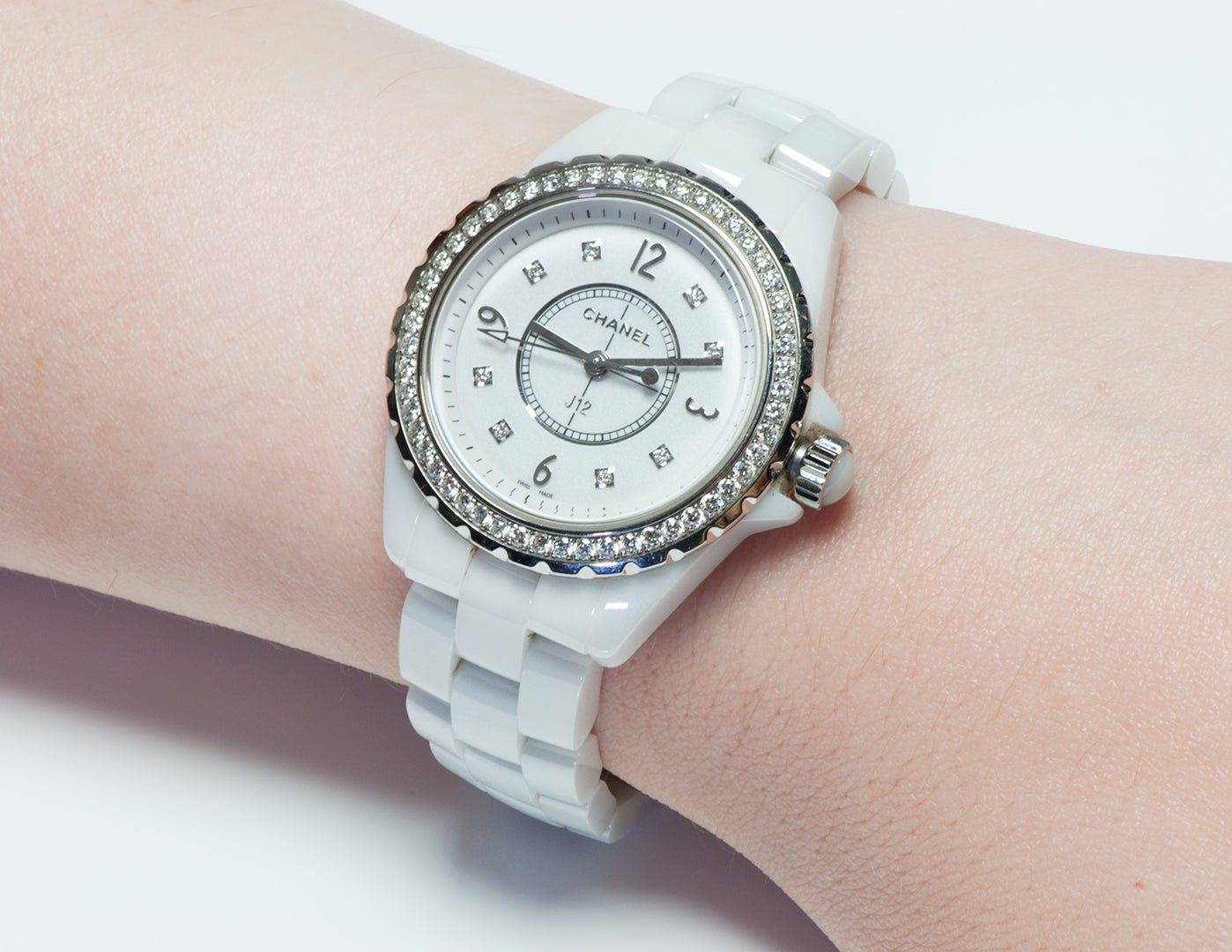 Chanel J12 Diamond White Ceramic Women's Watch - DSF Antique Jewelry