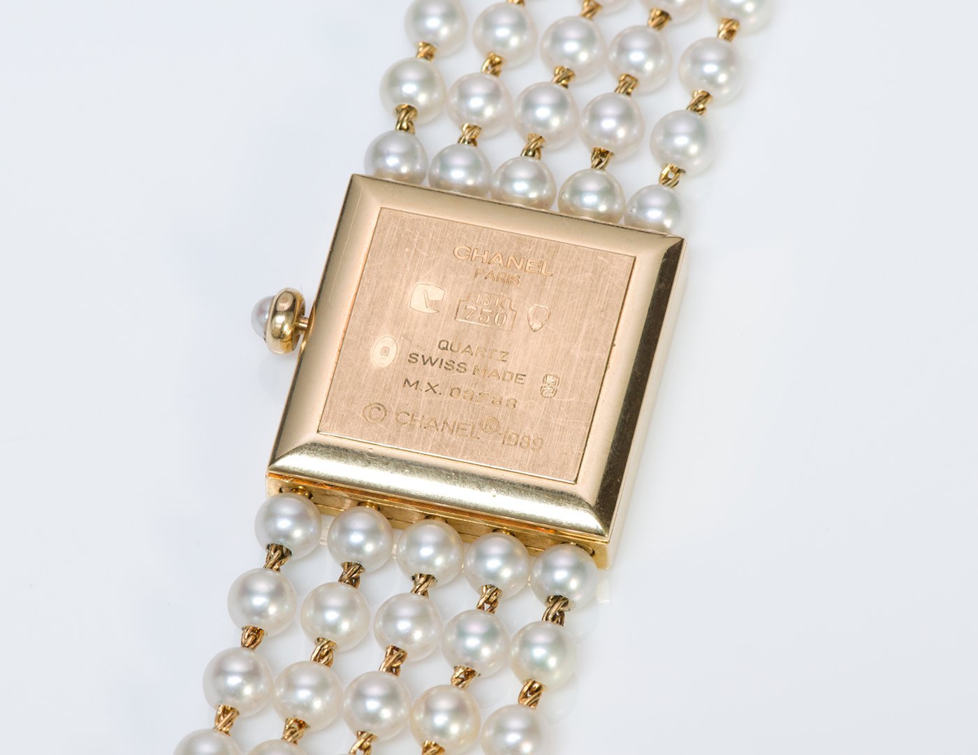 Chanel Mademoiselle 18K Gold Akoya Pearl Watch