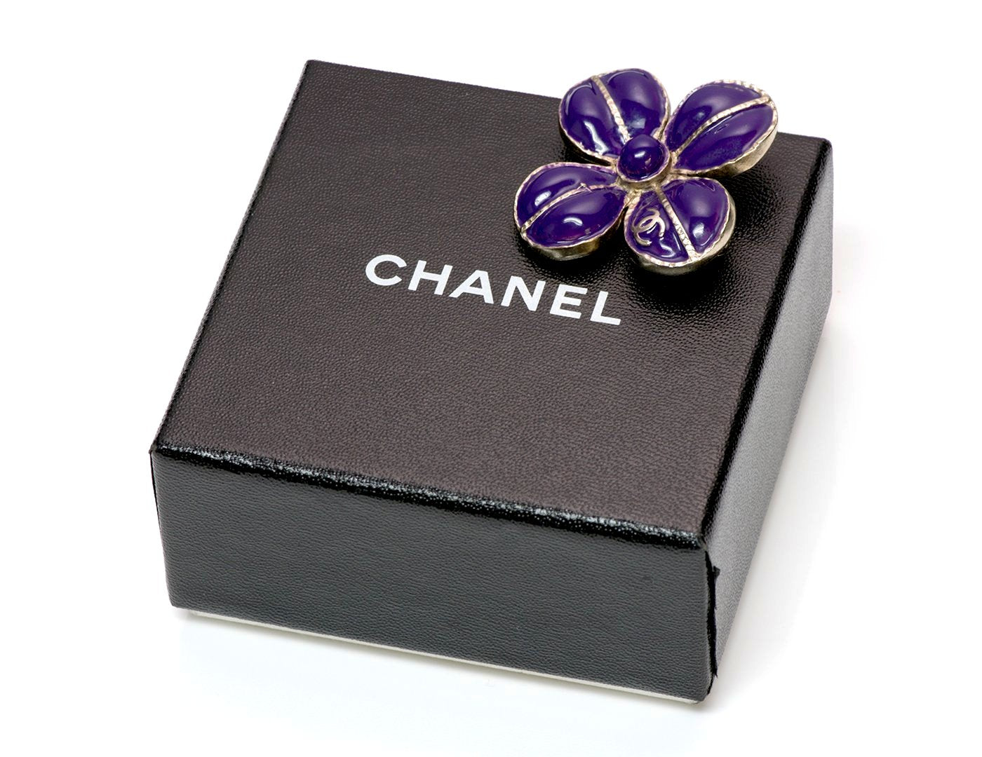 Chanel Maison Gripoix Glass Camellia Flower Brooch - DSF Antique Jewelry