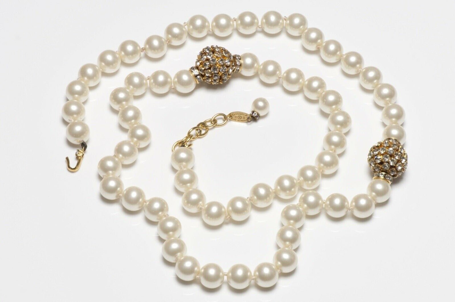 CHANEL Paris 1980’s Crystal Pearl Strand Necklace - DSF Antique Jewelry