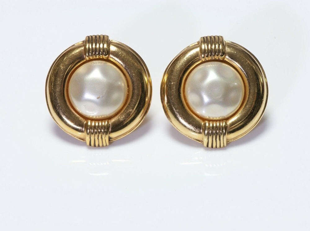 Faux Pearl Center CHANEL Earrings 1980s