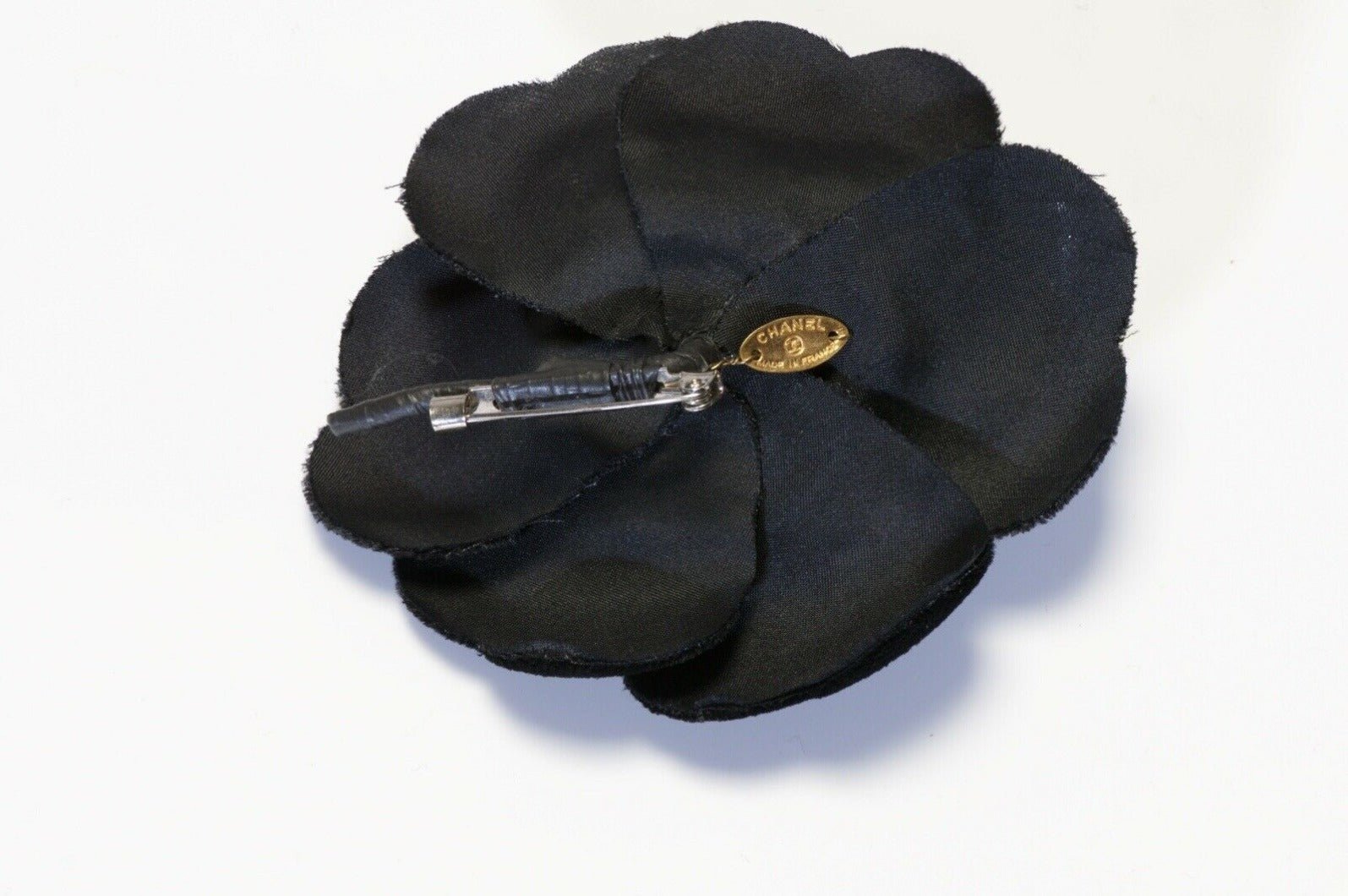 CHANEL Paris 1990’s Black Velvet Camellia Flower Brooch