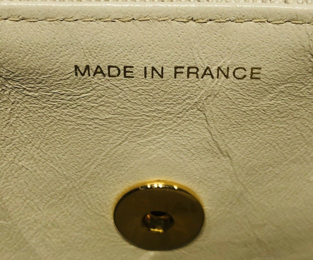 CHANEL Paris 1990’s CC Beige Quilted Canvas Flap Shoulder Bag