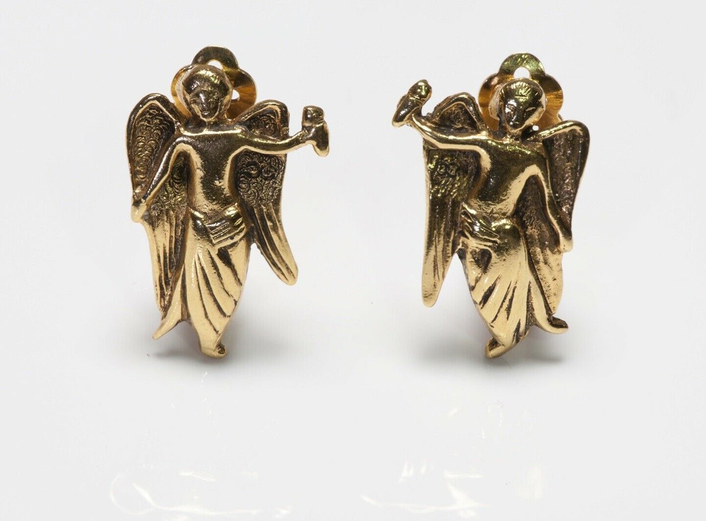 CHANEL Paris 1990’s Gold Plated Angel Earrings