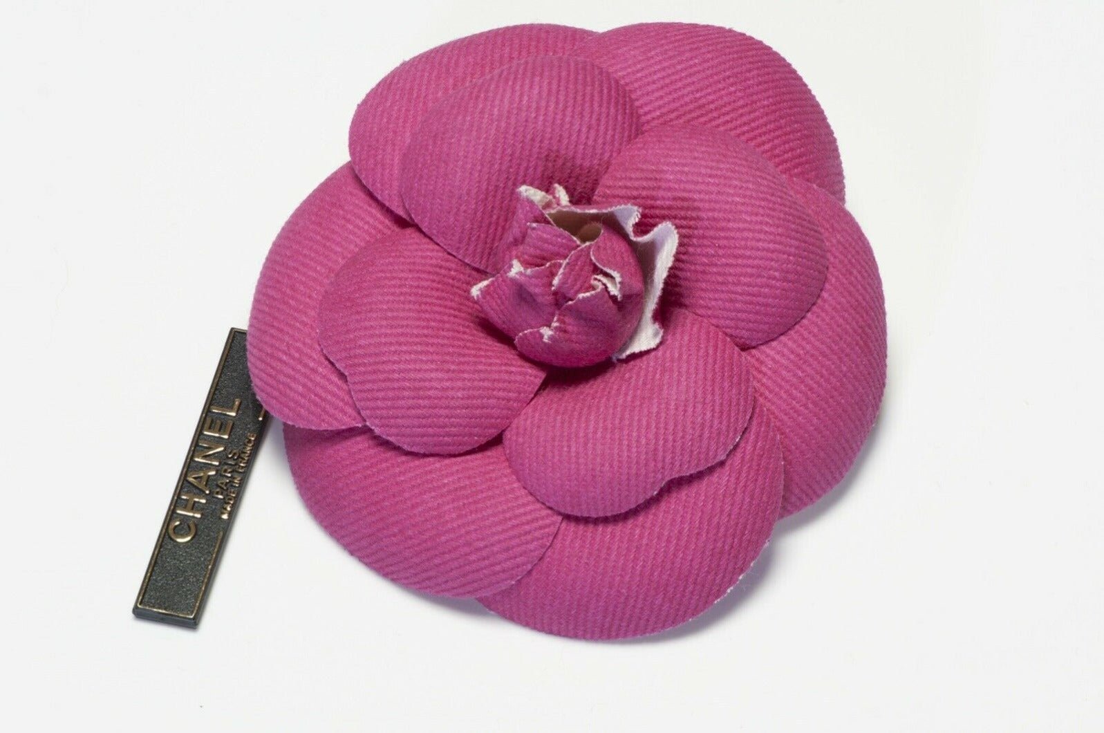CHANEL Paris 1990’s Pink Fabric Camellia Flower Brooch - DSF Antique Jewelry