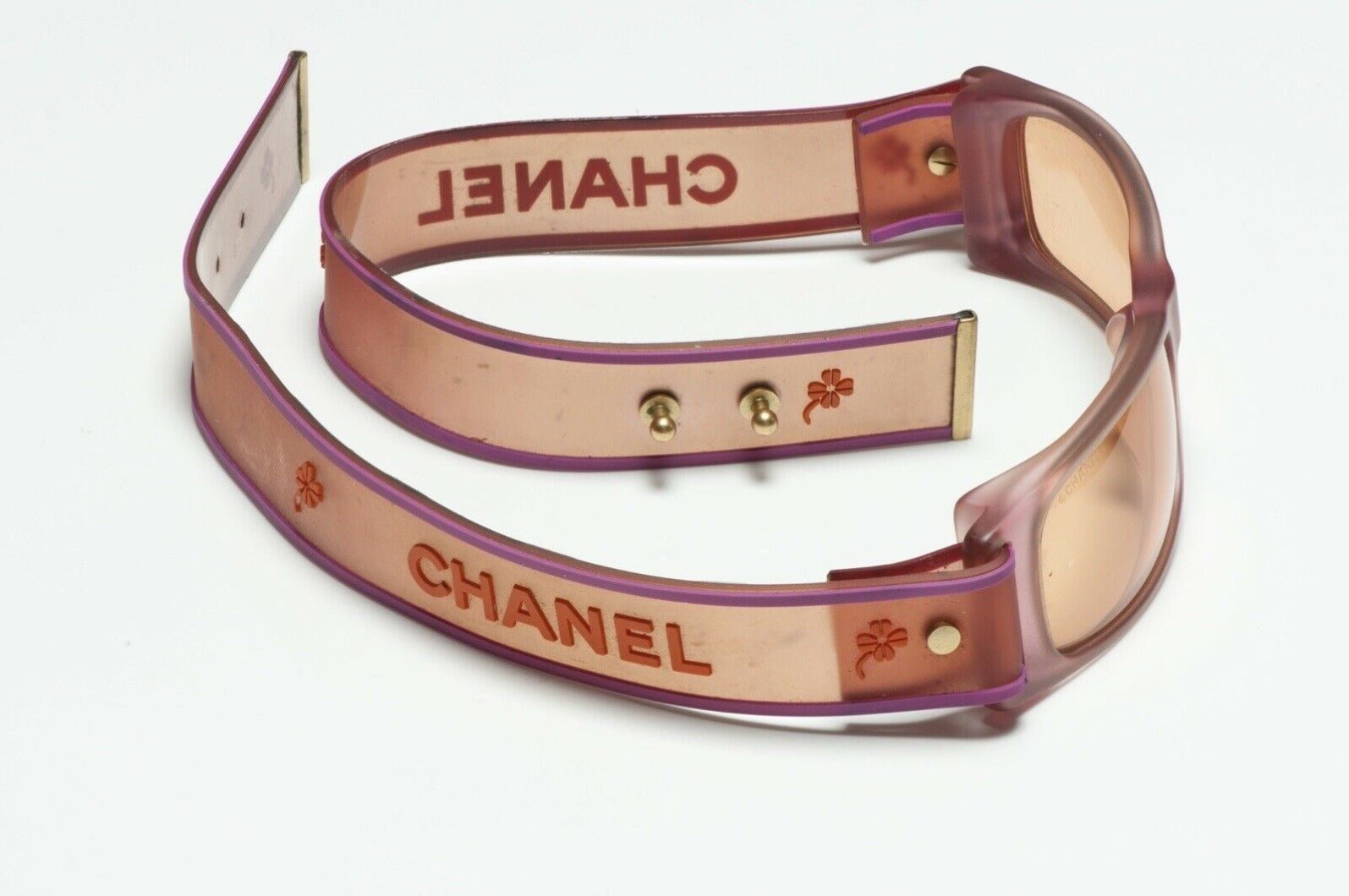 CHANEL Paris 2000’s Pink Wrap Around Women’s Goggles Sunglasses