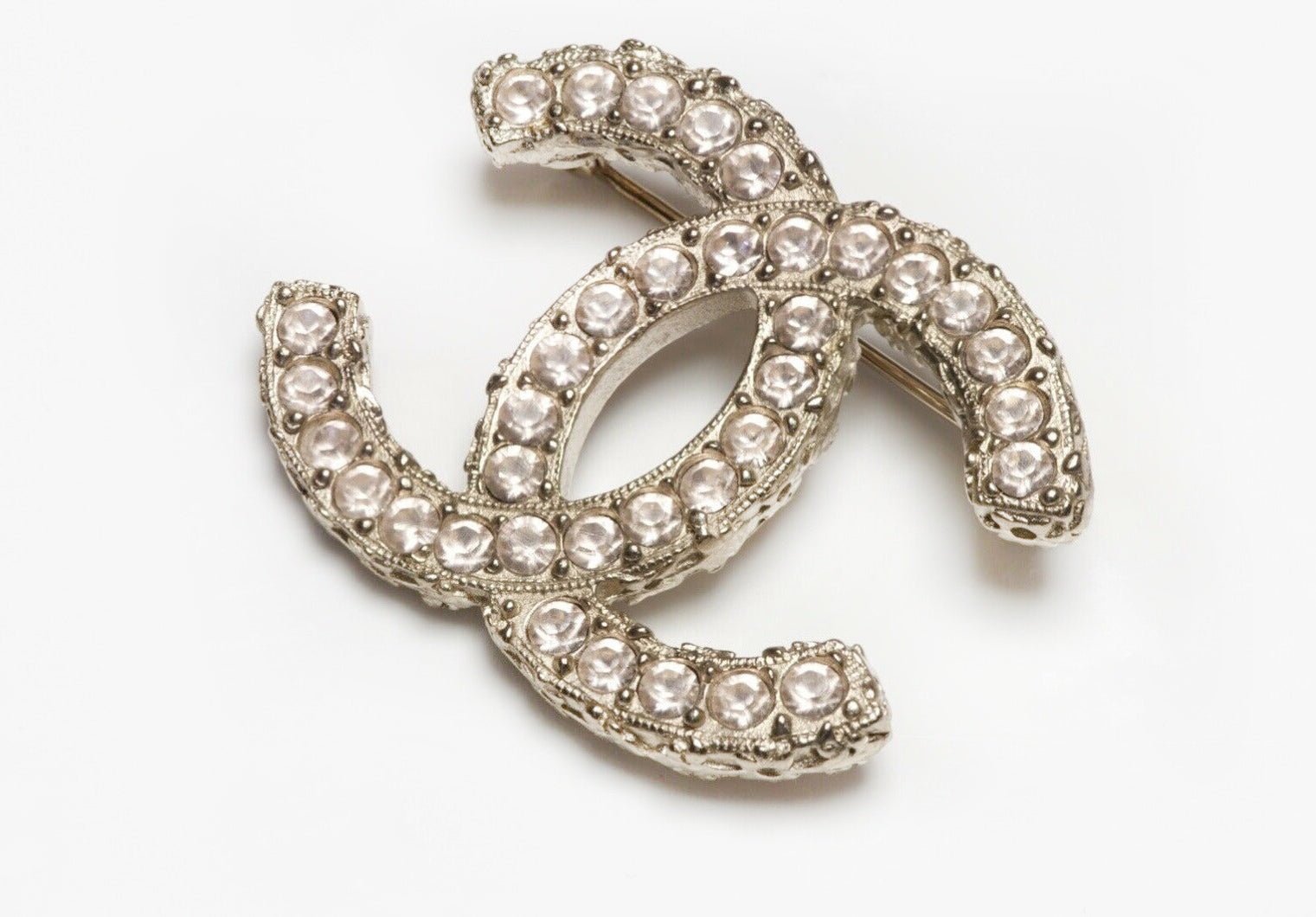 CHANEL Paris 2013 Pink Crystal CC Brooch