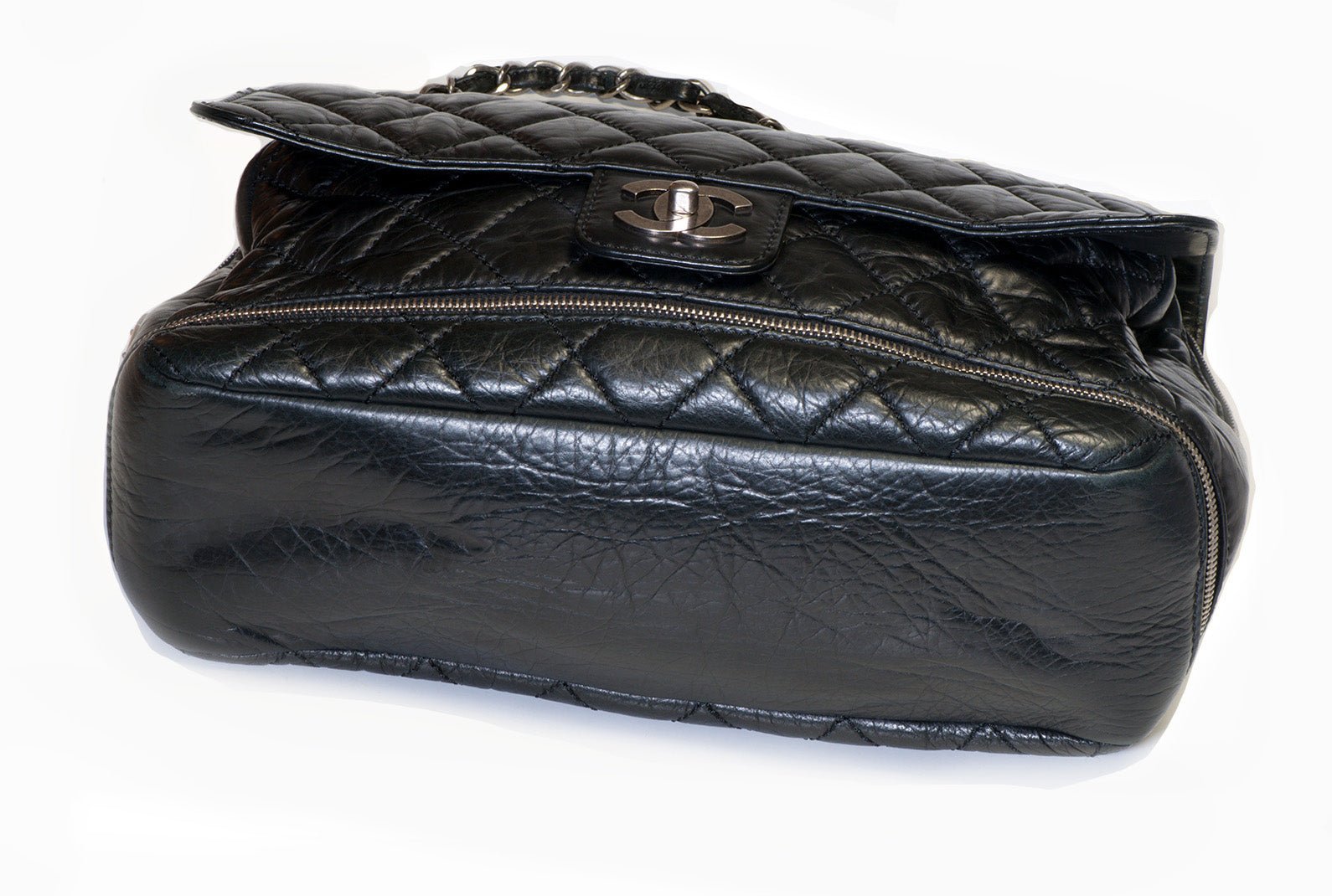 Chanel Paris CC 2005 Black Calfskin Quilted Leather Expandable PNY Maxi Flap Bag