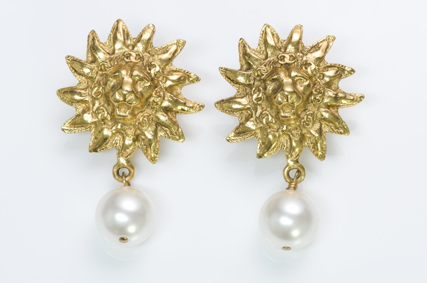 Chanel Paris Lion Pearl Earrings - DSF Antique Jewelry