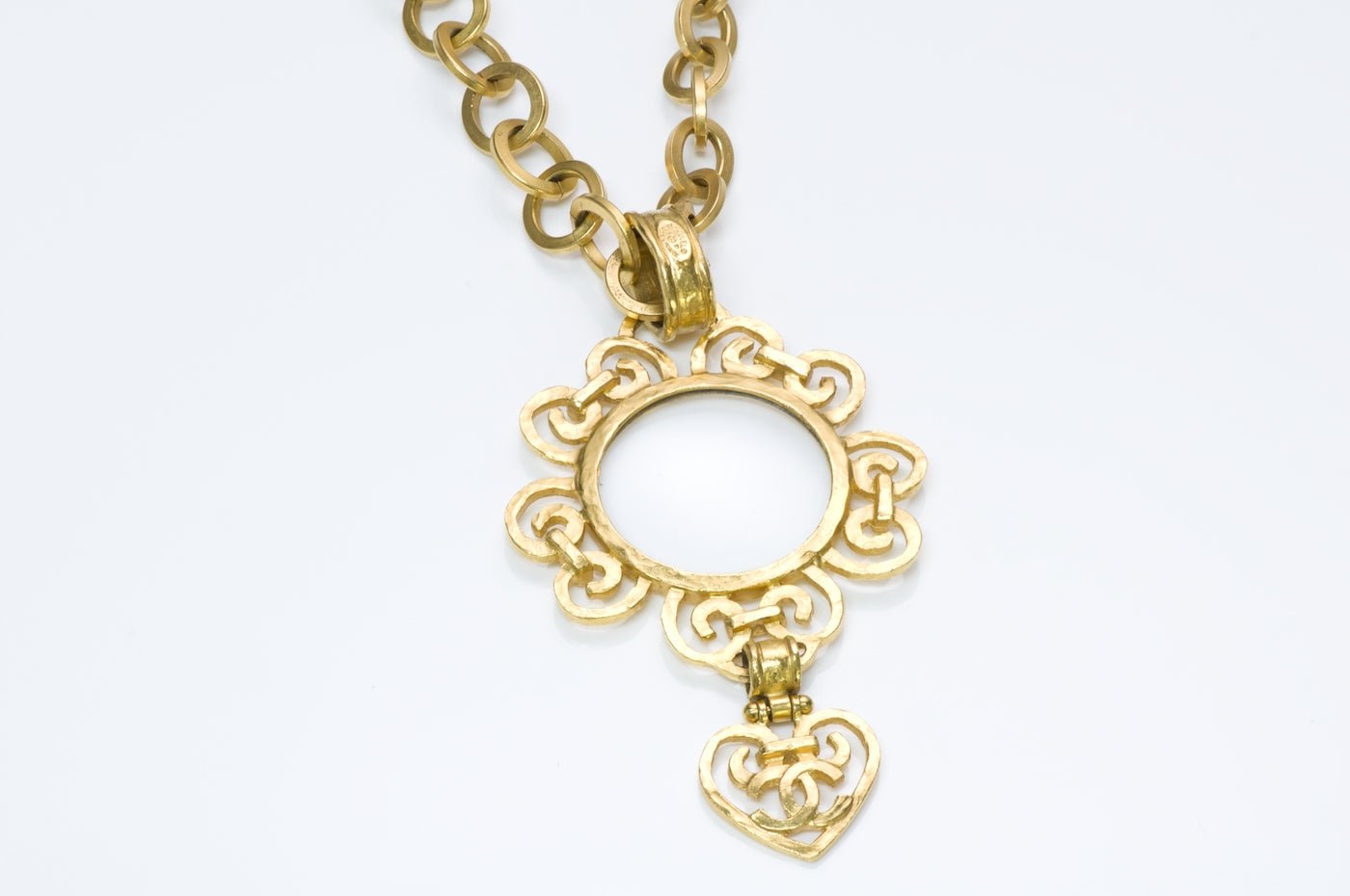 Chanel Paris Spring 1995 Heart Magnifying Glass Necklace