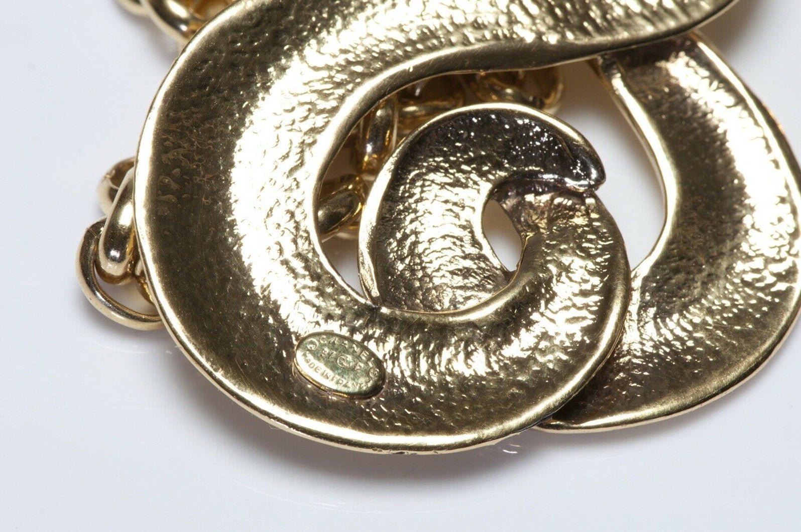 CHANEL Paris Spring 1997 Gold Plated CC Pendant Chain Necklace